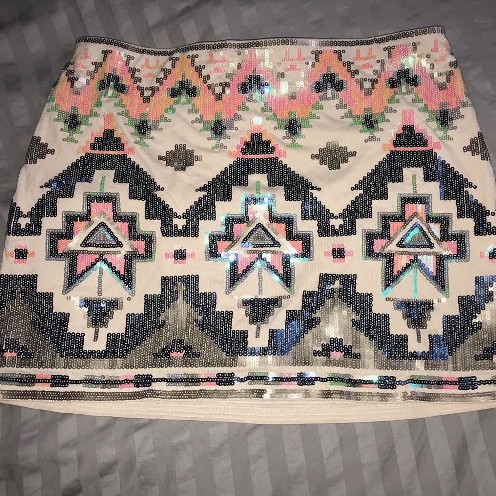 Express sequin mini skirt